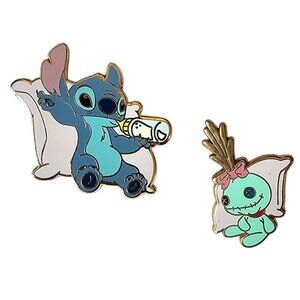 Disney Stitch & Scrump On Pillow Pin, Two Pin Set